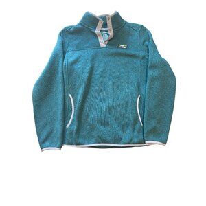 L.L. Bean Soft Micro‎ D Snap-T Fleece Pullover Sweater Blue Women's M Reg |W1